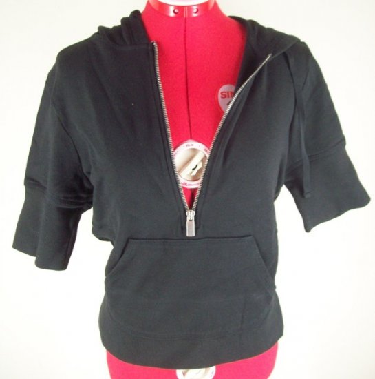 Victoria's Secret Moda Black Zippered Hoodie Jacket Size M New $29