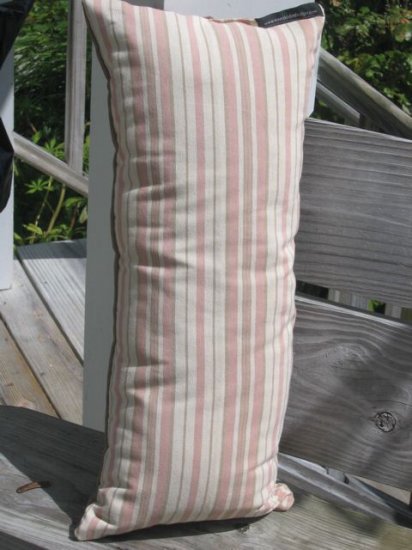 Long pink pastel stripe pillow