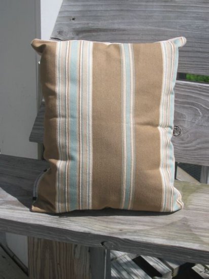 blue beige stripe pillow
