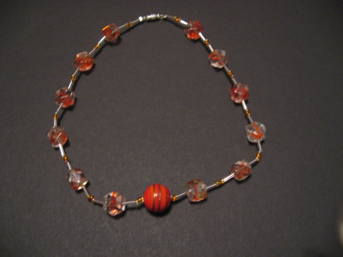 Orange and clear necklace