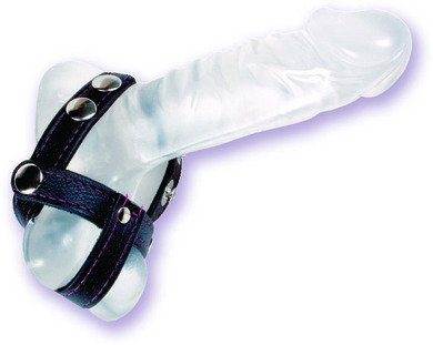 Black Leather Cock And Ball Divider