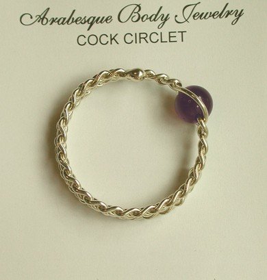 Beaded Braided Cock Circlet 1 - Amethyst
