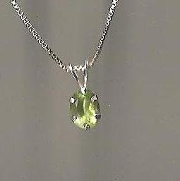 Genuine Natural Peridot and Sterling Silver Pendant & Earring Set
