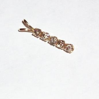14k Yellow Gold Champagne Diamond Pendant & Chain