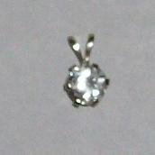 14K White Gold 6mm White Sapphire Pendant