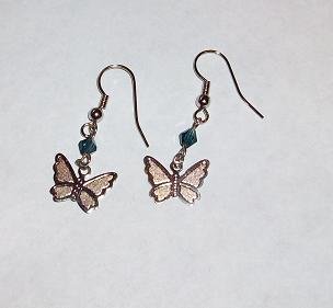 CLEARANCE: Butterfly Dangle Earrings - Sapphire