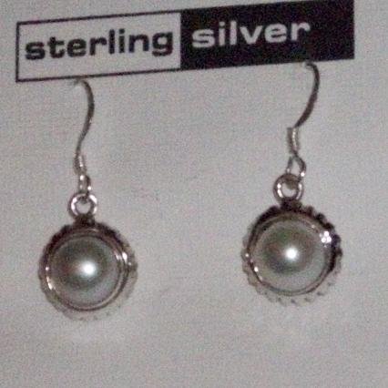 Sterling Silver Pearl Dangle Earrings