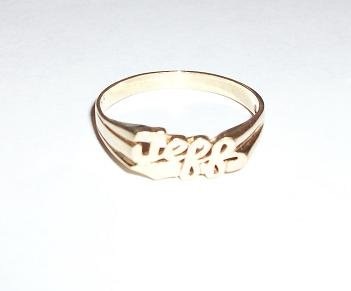CLEARANCE: Personalized 10K Yellow Gold "Jeff" Ring