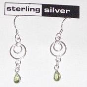 Sterling Silver & Peridot Dangle Earrings
