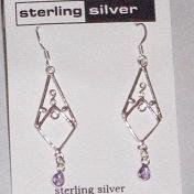 Sterling Silver & Amethyst Dangle Earrings