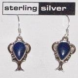 Sterling Silver & Lapis Dangle Earrings