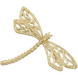14K Yellow Gold Dragonfly Brooch