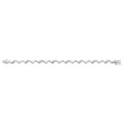 Sterling Silver Bracelet with 18 Genuine Diamonds