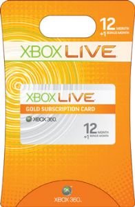 Xbox Live 12+1 Month Gold Card