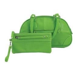 Embassyâ„¢ Green Faux Leather Purse and Wristlet Set