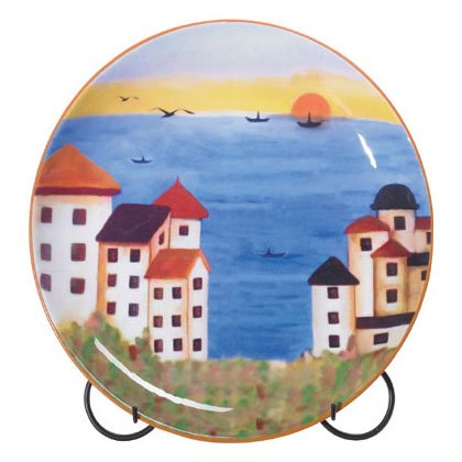 Patchwork Coast Plate with Stand - Clearance