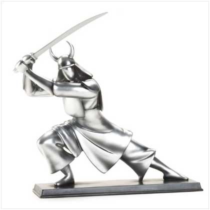 Pewter Color Samurai on Base