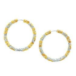 Large Bronze Crystal Hoops