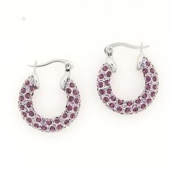 Amethyst Crystal Hoops