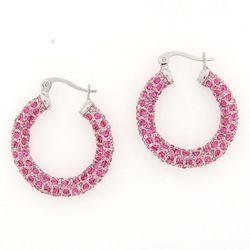 Large Rose Crystal Hoops