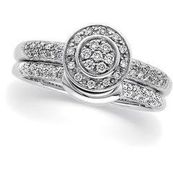 14K White Gold Diamond Bridal Engagement Band Ring