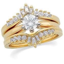 14K Yellow Gold Diamond Ring Guard