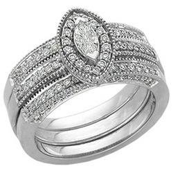 14K White Gold Diamond Bridal Engagement Ring