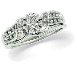 14K White Gold Diamond Bridal Set Ring