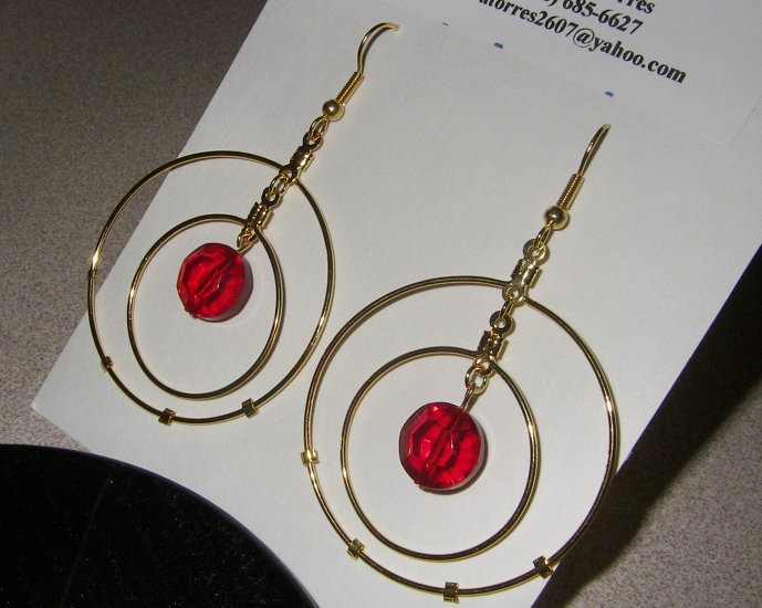Round Earring with Ruby