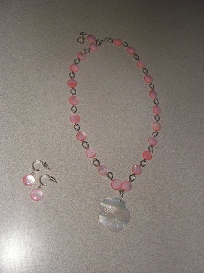 Pink Necklace and earrings set