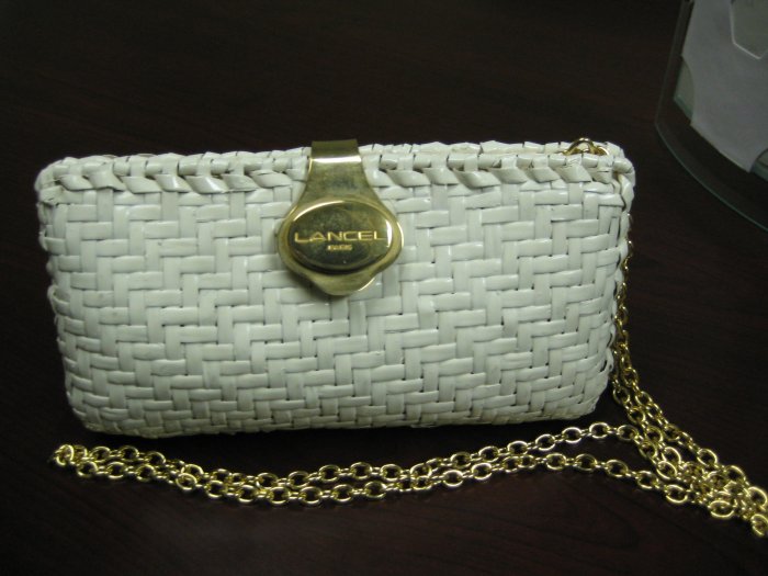 Vintage Basket Weaved Lancel of Paris Clutch handbag