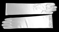 White Diamond Satin Gloves GL43595