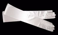 White Satin Ring Finger Gloves GL195195