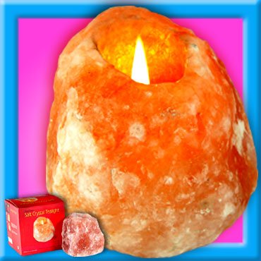 Salt Crystal Tealight Feng Shui Candle Holder -Natural