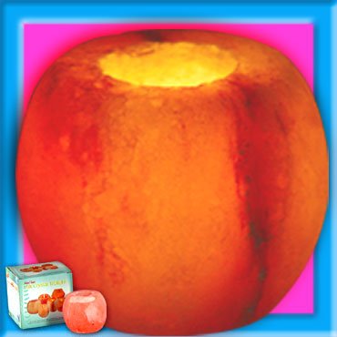 APPLE SHAPE Himalayan Crystal Salt Tea Light Holder Ion