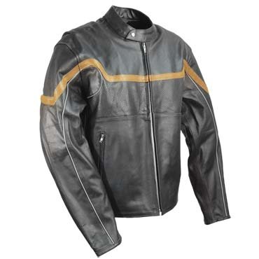 New MOTORCYCLE BIKE LEATHER MENS JACKET BLACK