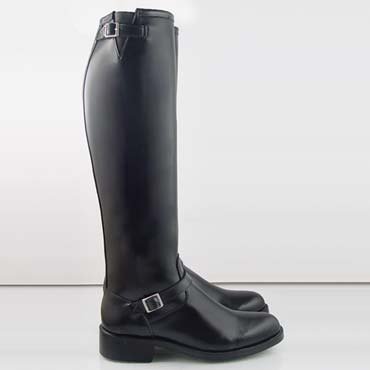 RV Mens Motorcycle Highway California Police Patrol Engineer Boots Buckle Color: Black Calf: Slim