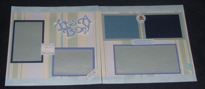 12X12 Baby Boy Premade Scrapbook Page