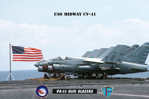 USS Midway Squadron VA-93 Blue Blazers (8x12) Photograph