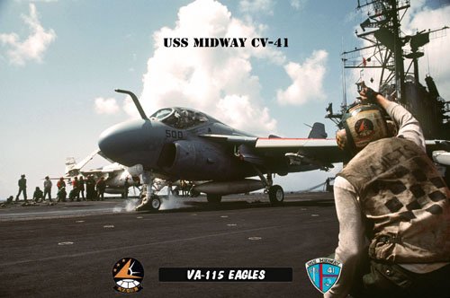 USS Midway Squadron VA-115 Eagles (8x12) Photograph