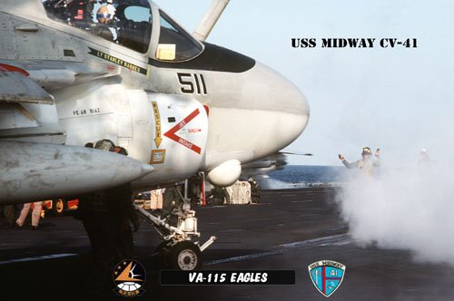 USS Midway Squadron VA-115 Eagles (8x12) Photograph
