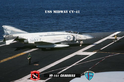 USS Midway Squadron Vf-161 Chargers (8x12) Photograph