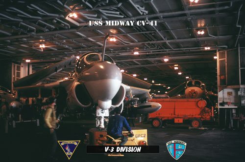 USS Midway V-3 Division (ABHs) Moving Aircraft (8x12) Photograph