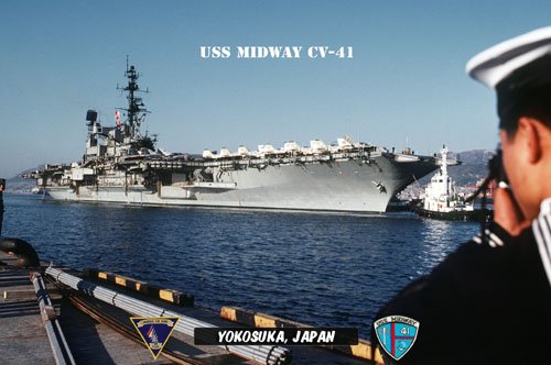 USS Midway CV-41 Departing Homeport of Yokosuka Japan (8x12) Photograph