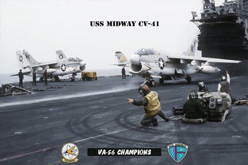 USS Midway Squadron VA-56 Champions Ready for Launch (8x12) Photograph