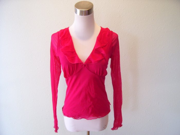 NWOT NECESSARY OBJECST Pink Net Top~MEDIUM