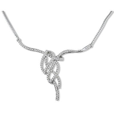 14k Gold Diamond Ladies Necklace with round diamonds 2.00 ctw.