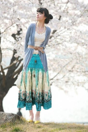 Patterned Long Skirt / Dress