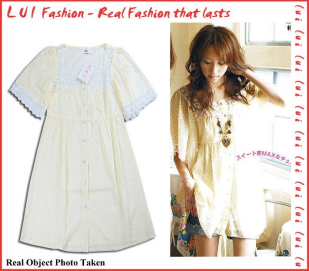 Punctured Pale Yellow Cotton with Lace Upwear