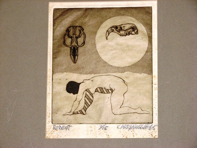 Original Vintage 1965 Signed Ink Surrealist Art